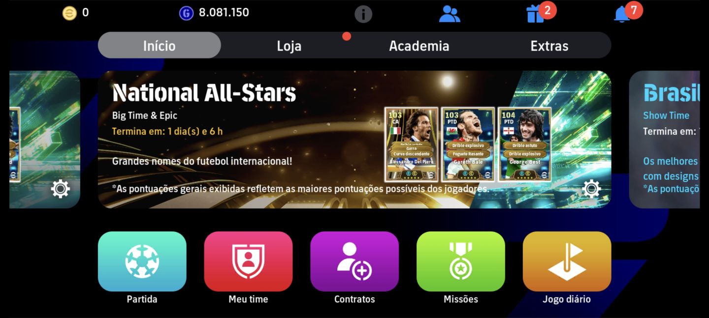 CONTA EFOOTEBOLL MOBILE [HALLAND 108] [NEYMAR 107] [VAN DER SAR 108] E ETC!!