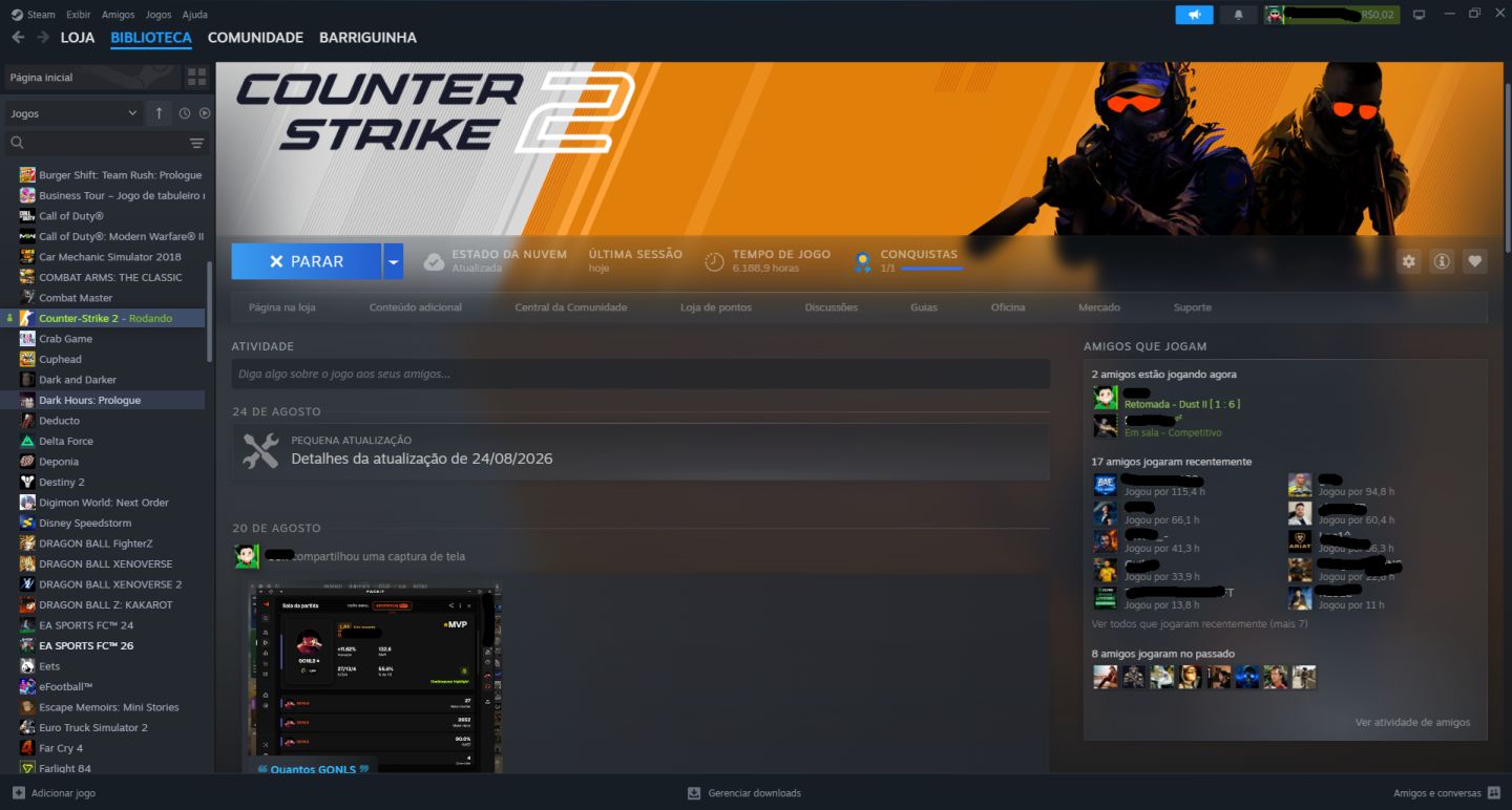 CONTA STEAM, CS2 (LVL 18 GC, 7 FACEIT 23K ESPECIAL SEASON 4) MEDALHAS E JOGOS
