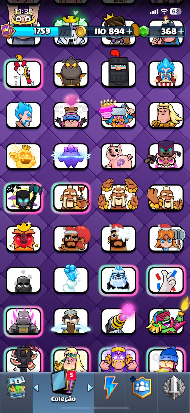 CONTA CLASH 5 ANOS + CARTAS FULL