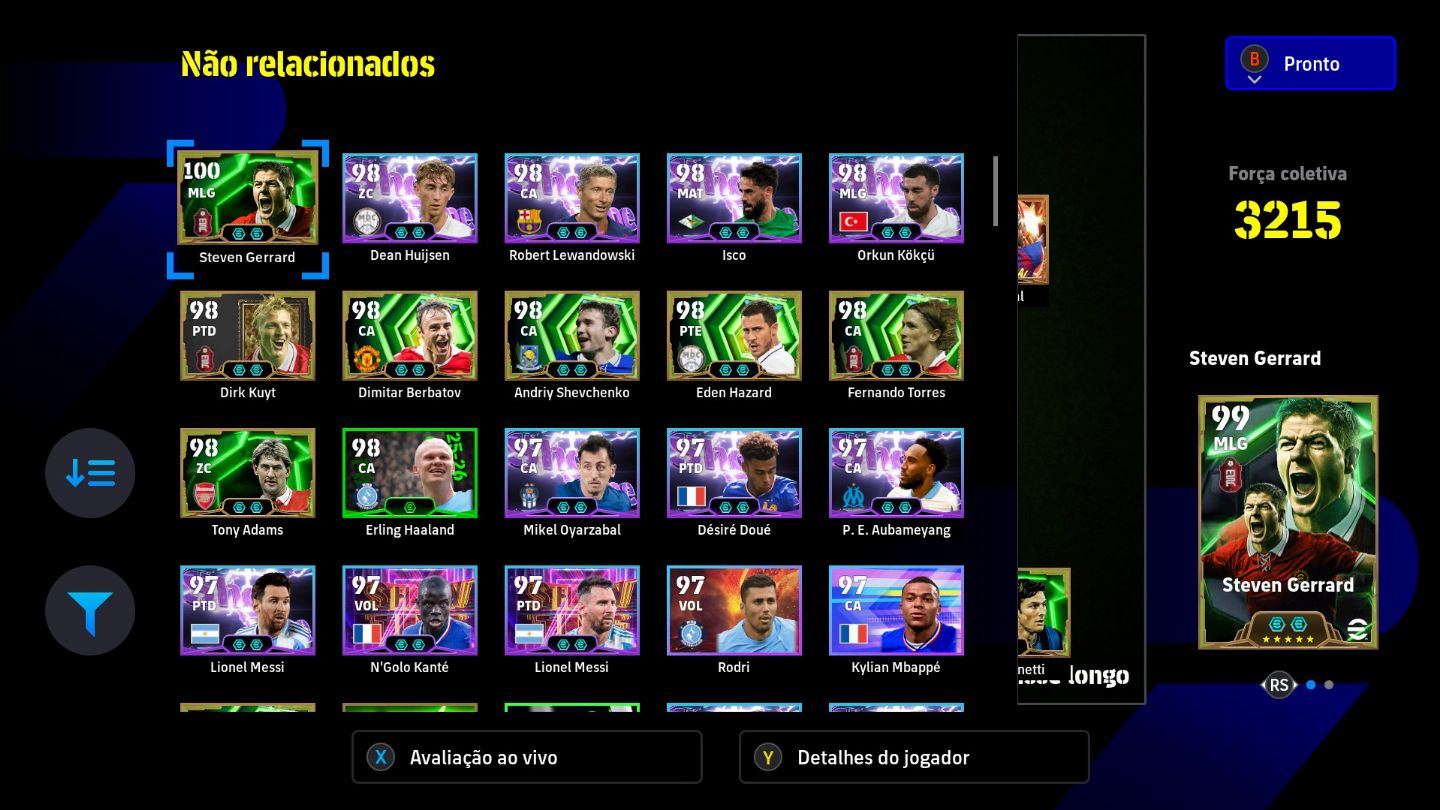CONTA eFootball -STEAM-PC. 3215 DE FORÇA. VARIOS EPICOS NOVOS
