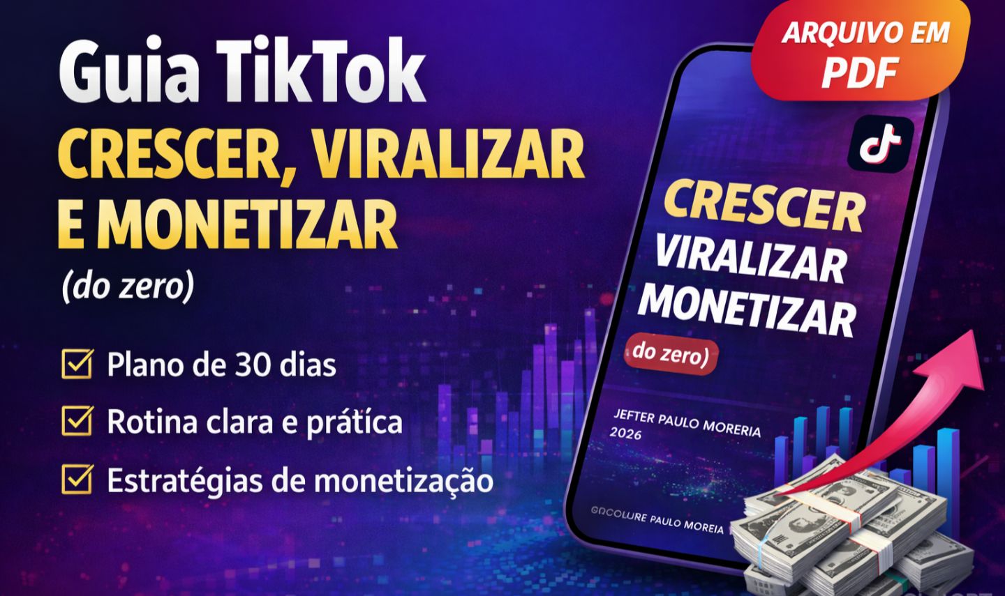 Guia TikTok Crescer, Viralizar e Monetizar do Zero eBook PDF