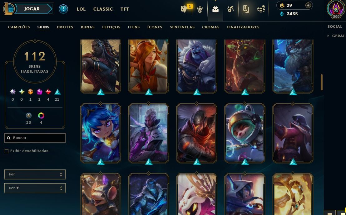 Full Acesso - 112 Skins - 140 Campeões - Level 200 SUPER PROMOÇÃO!!!!