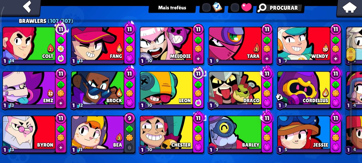 CONTA BRAWL STARS OG 2019 |62K TROFÉUS| 130+ SKINS(MÍSTICAS/LENDÁRIAS)+ 72 HIPER