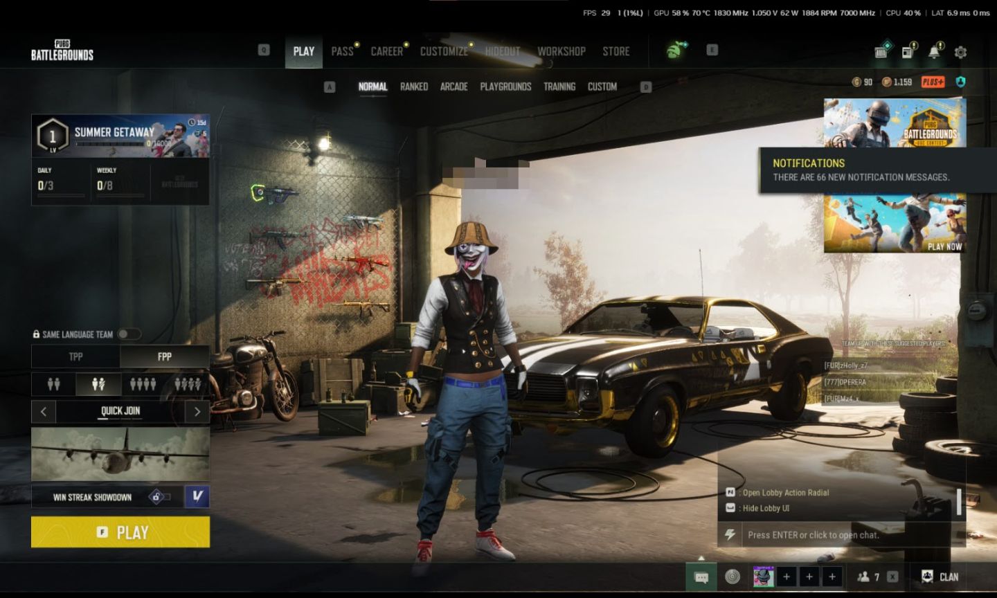 Conta de PUBG com mais de 3200 horas de jogo, com 10 Armas progressivas LVL 500