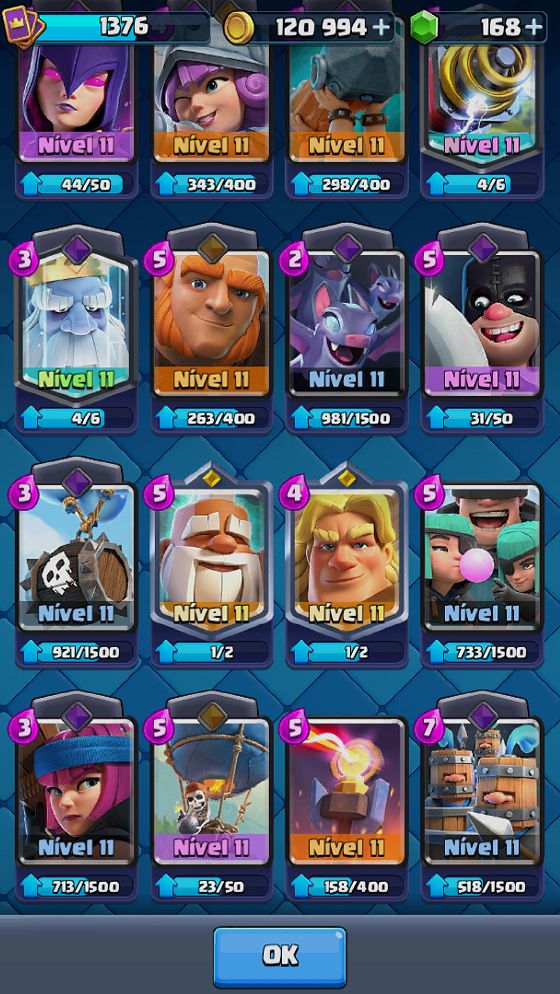 Conta CLash royale arena 20 e cartas lvl 15 e clash of clans cv 15