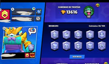 CONTA DE BRAWL COM MAIS DE 13K DE TROFÉUS e 58 BRAWLERS!!!
