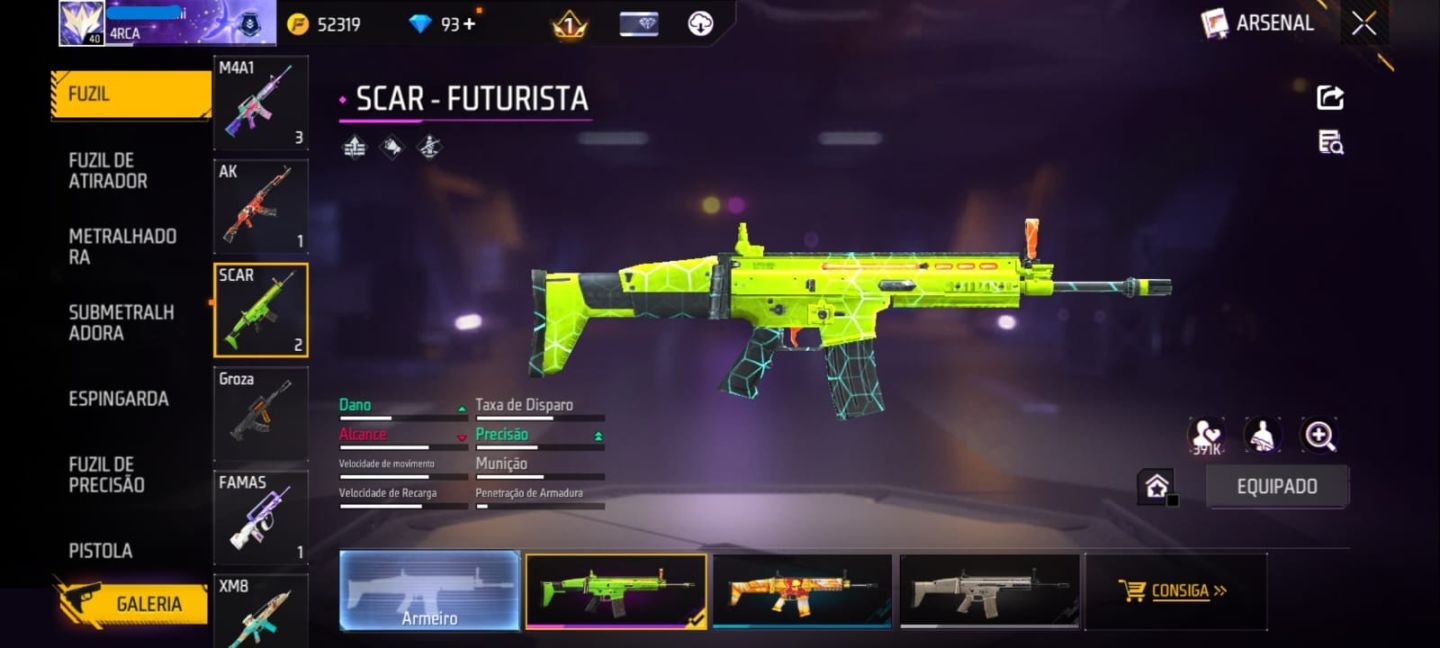 Conta free fire - 3 passes