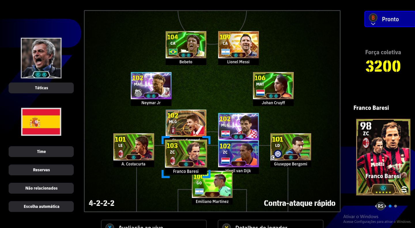 EFootball PES 2026 CONTA STEAM FORÇA 3200 | MESSI 109 + CRUYFF 106 + NEYMAR