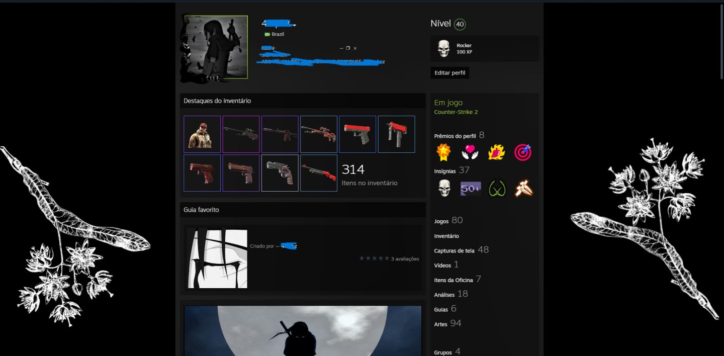 Conta steam cs prime com quase 2k de hora + vários jogos (inclusive platinados!)