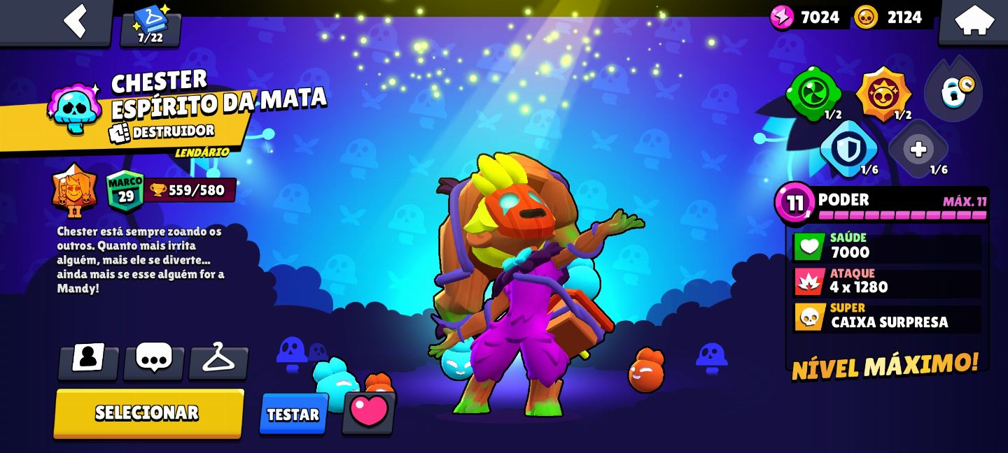 Conta brawl com chester espírito da mata!