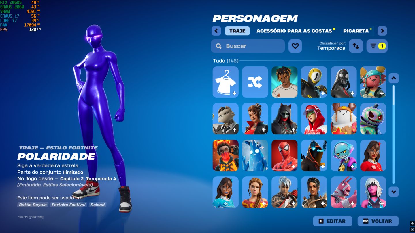CONTA FORTNITE SEASON 4 (FULL)