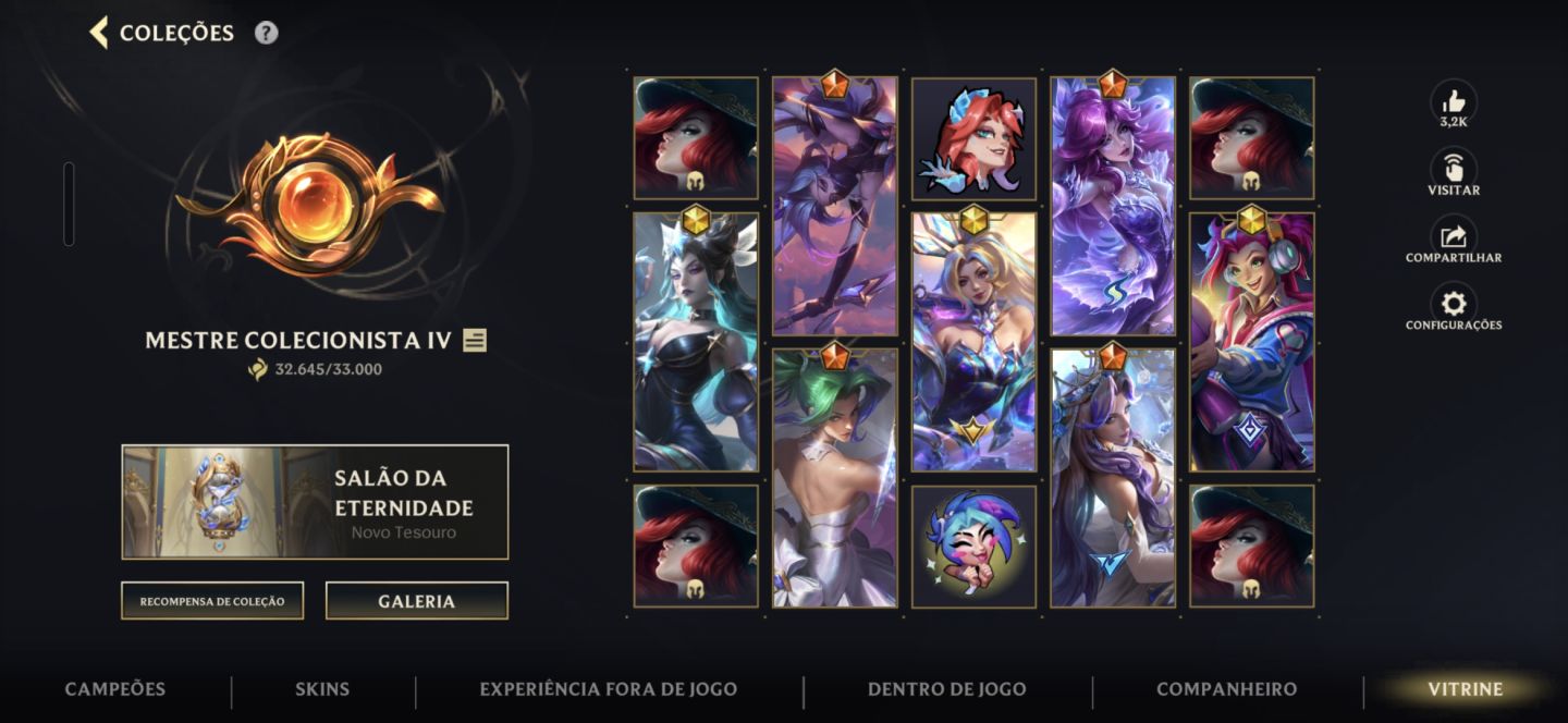 Conta ex desafiante com skins de prestígio