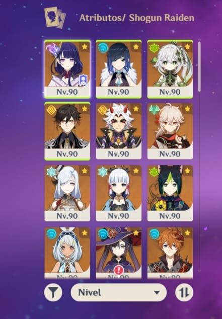 Genshin Impact AR 60 | 15 personagens 5 | 8 armas 5