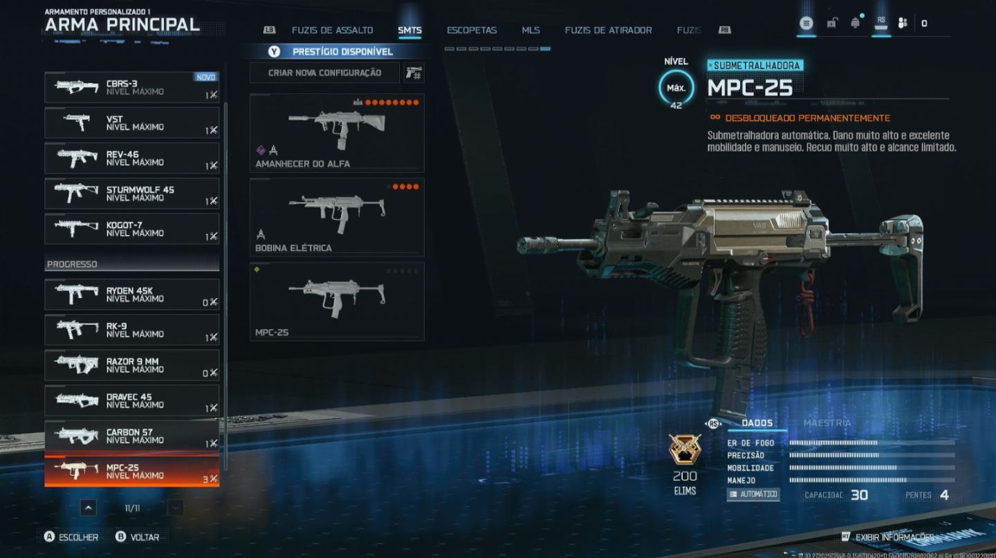 TODAS AS ARMAS UPADA + PRESTIGIO 5 - CONTAS WARZONE BO7 IMPECAVEL
