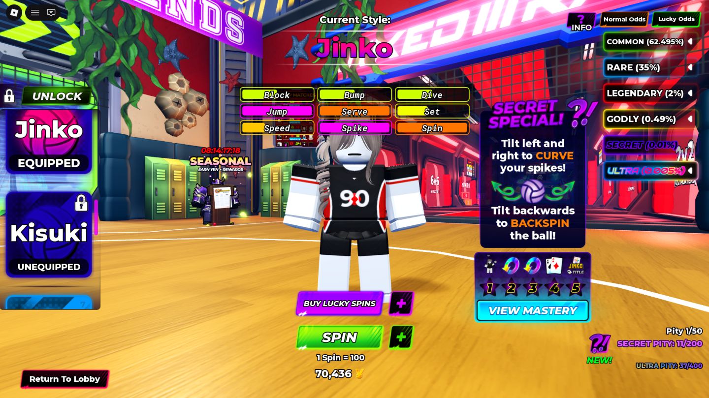 CONTA ANTIGA PARADA DE VOLLEYBALL LEGENDS LVL 200+ COM MAIS DE 6 SECRETS