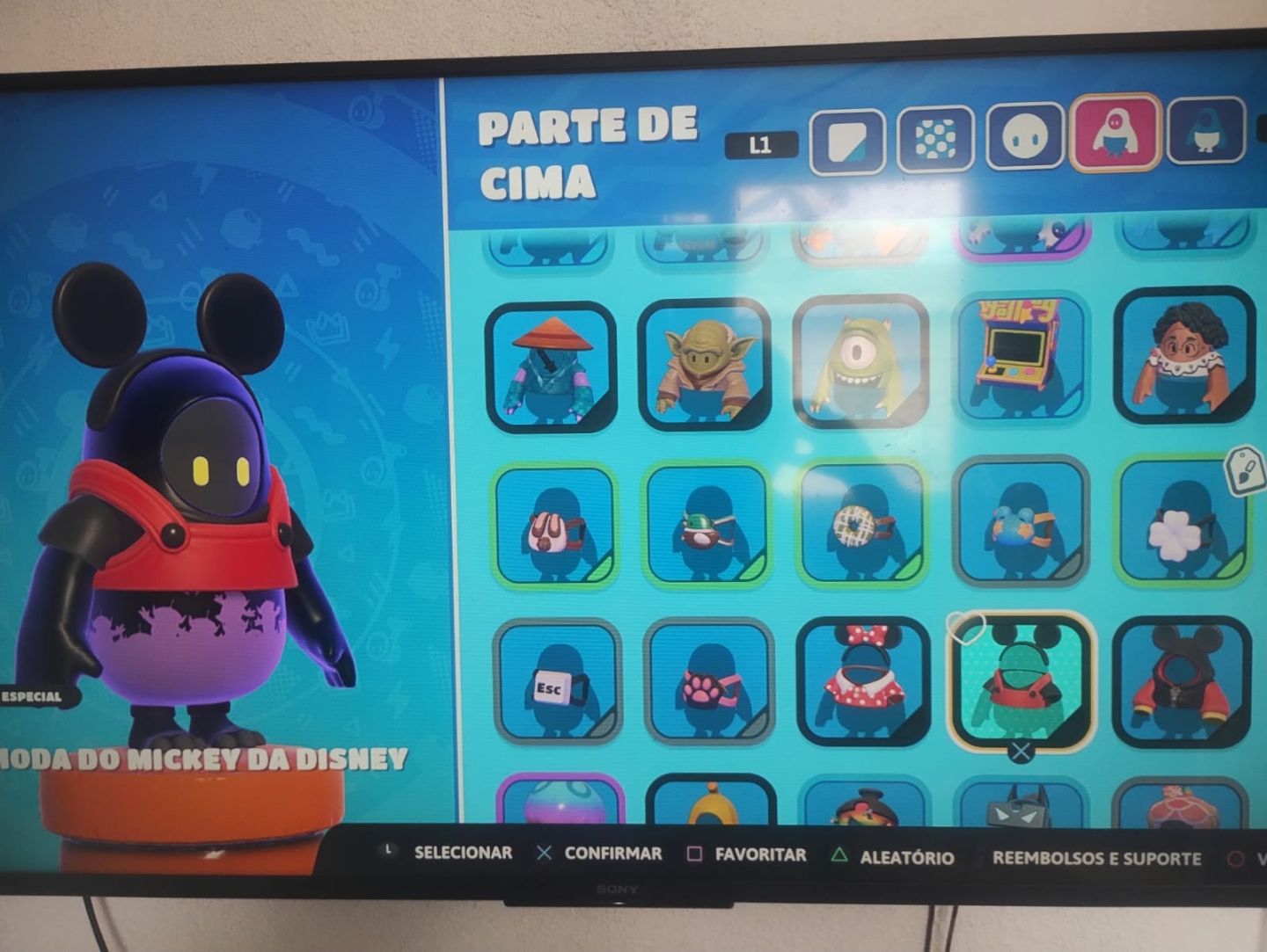 Conta de Fall guys com muita skin