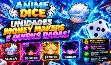 (PROMOÇÃO) Anime Dice Upd8 - Money Makers Meta e Quirks Raras