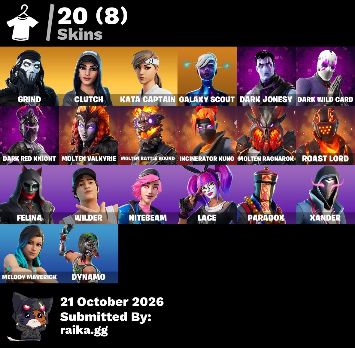 CONTA FORTNITE 20 SKINS / 400 VB / SO SKIN DE LOJA E BUNDLE