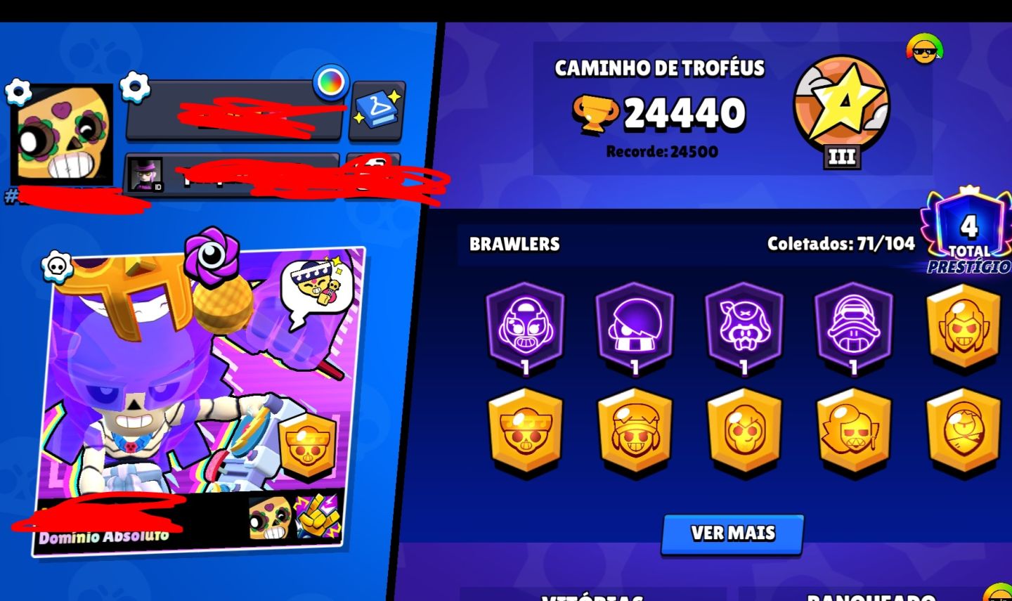 Conta de brawl stars muito completa