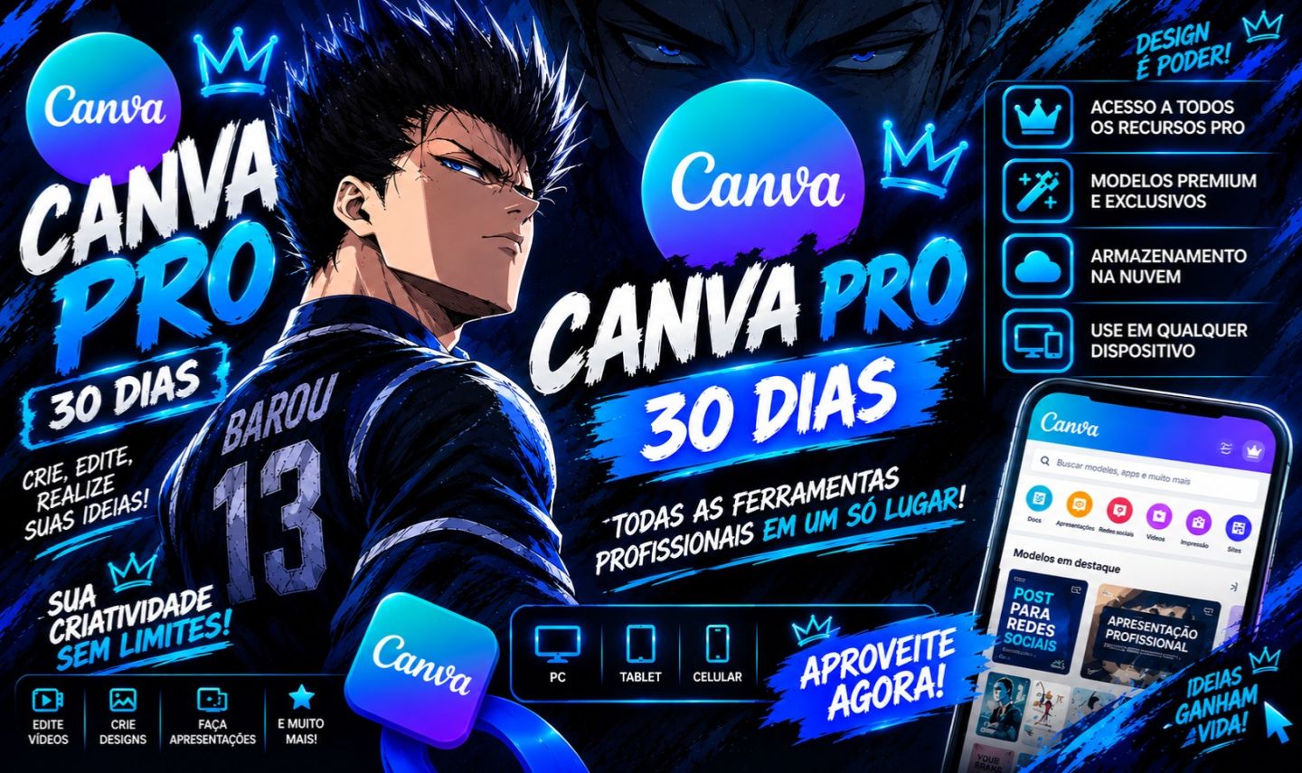 Canva Pro (30 Dias) - Ativação Rápida | Garantia + Suporte
