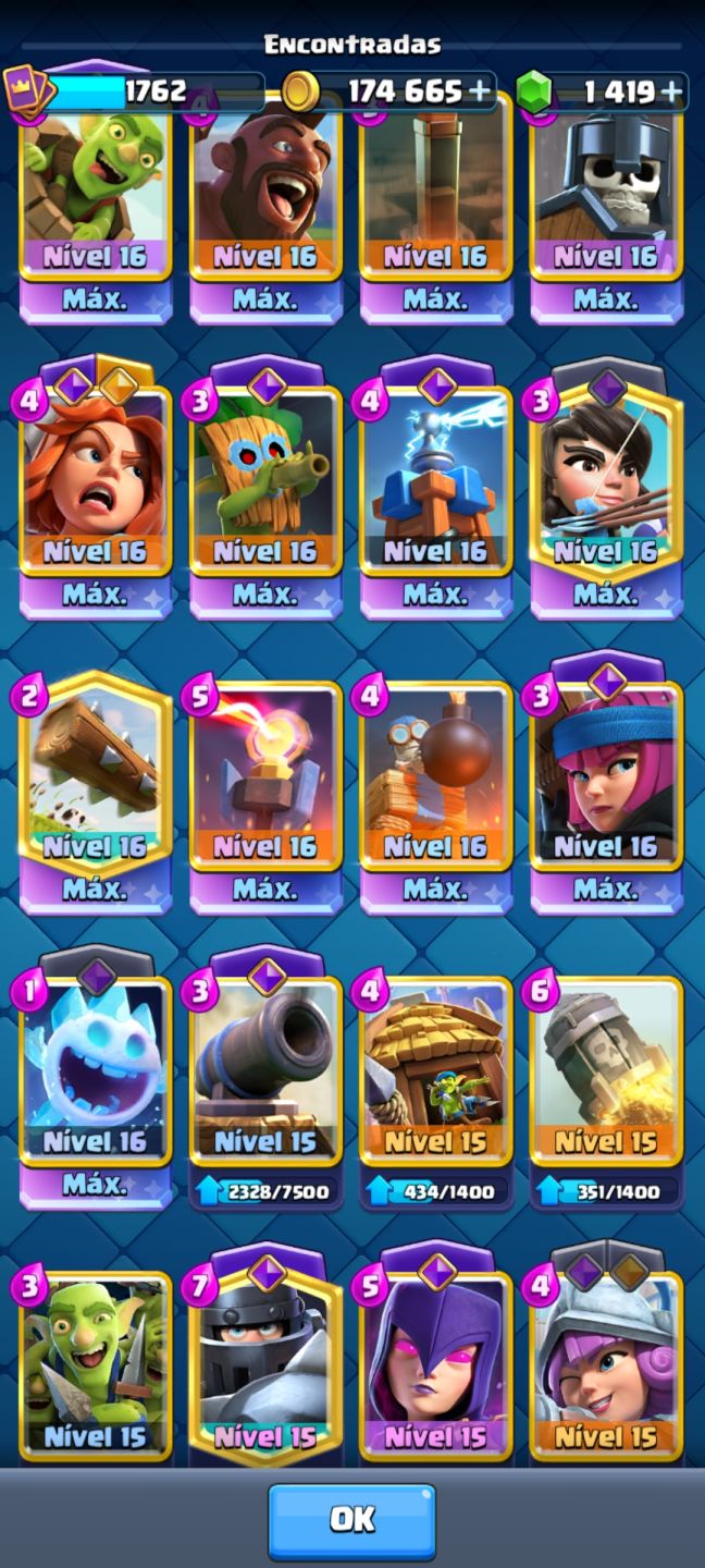 [IMPERDÍVEL] CONTA CLASH ROYALE COM 2 DECKS FULL 16 [12K troféus]