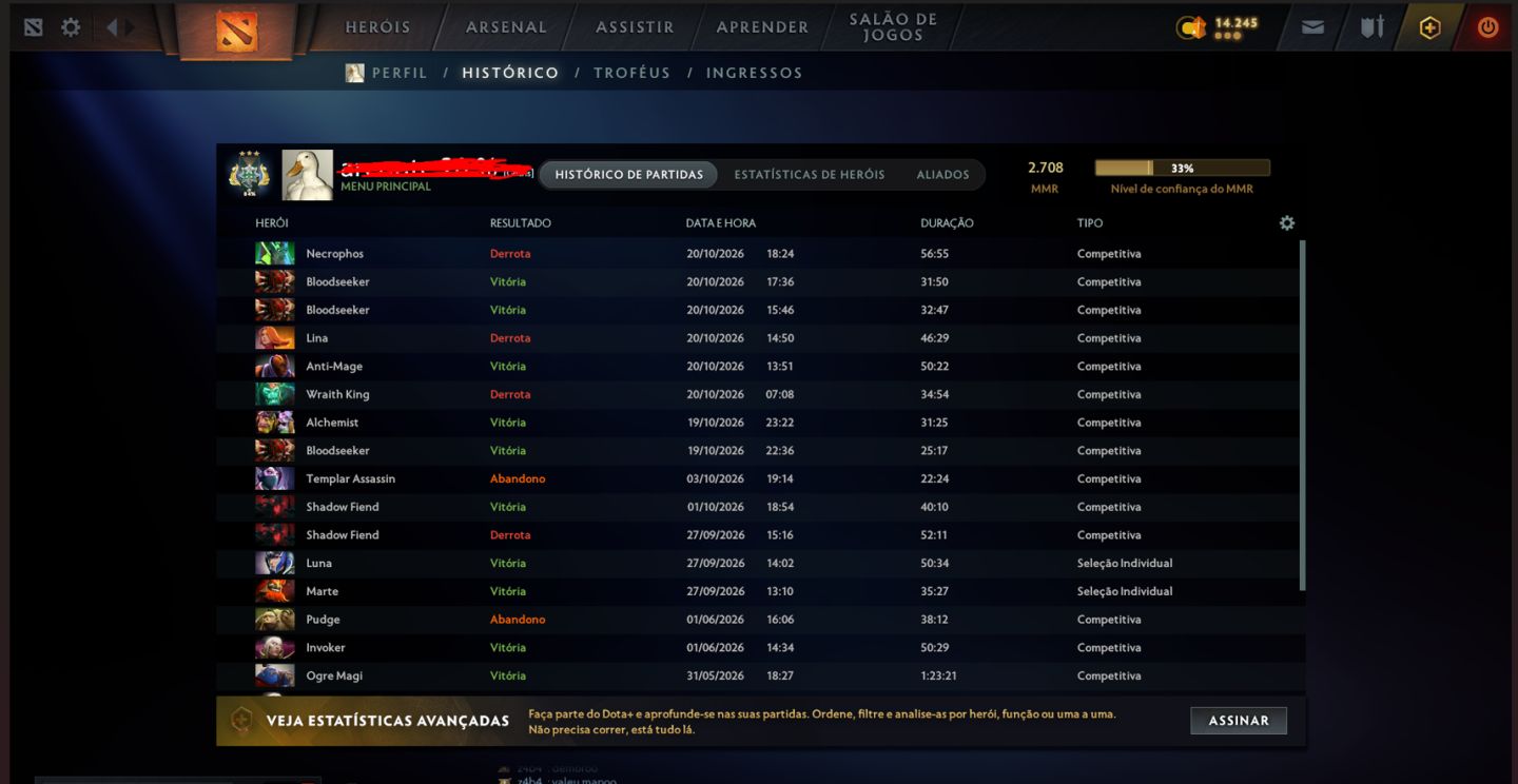 CONTA ARCONTE 3 - DOTA 2 2k.708 MMR - 8.181/8.181 BEHAVIOR