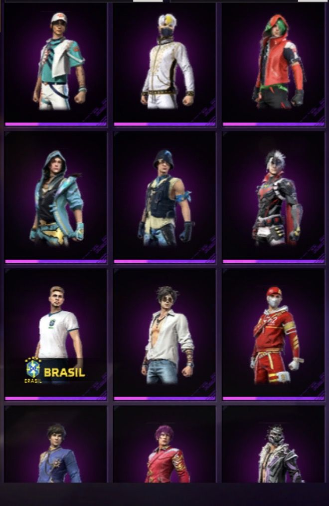 Conta de Free Fire com Sombra Roxa + Hypado e Várias outras roupas