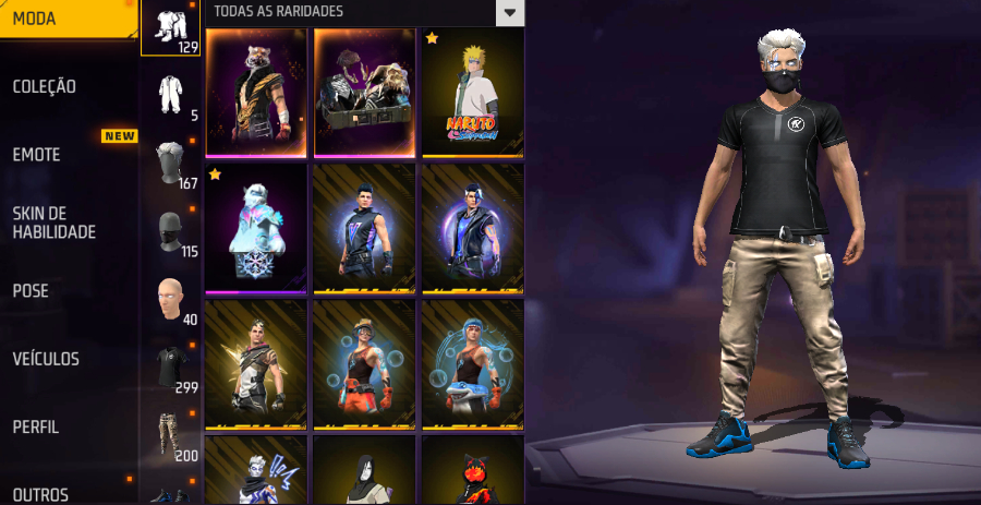 CONTA FREE FIRE 300 PEITAS + PASSE DE BRINDE