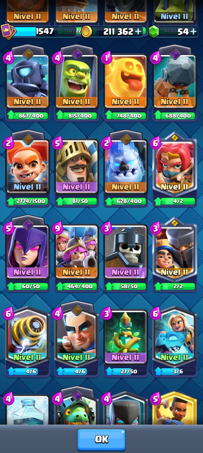 CONTA CLASH ROYALE TOP | 10.950 TROFÉUS MÁX. | GRANDE CAMPEÃO | 3 CARTAS NVL 16