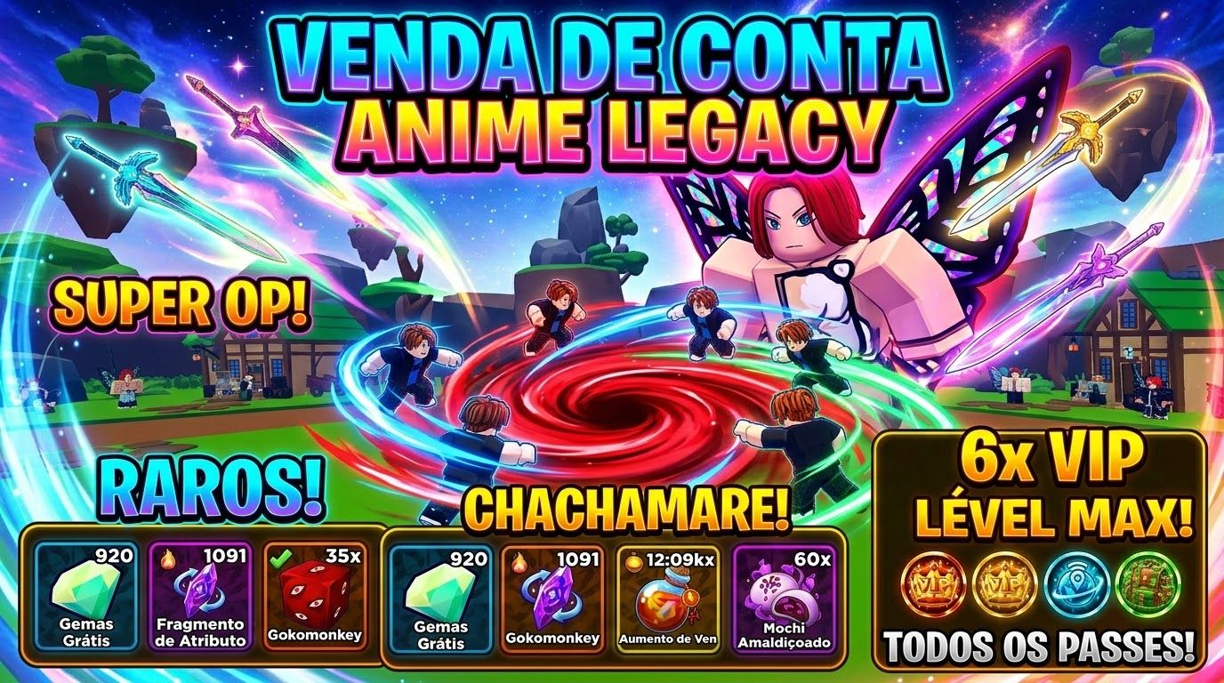 CONTA ANIME LEGACY | V.I.P + PASSES | JÁ NA ÚLTIMA ILHA | LEVEL 58 | VÁRIOS BOOS