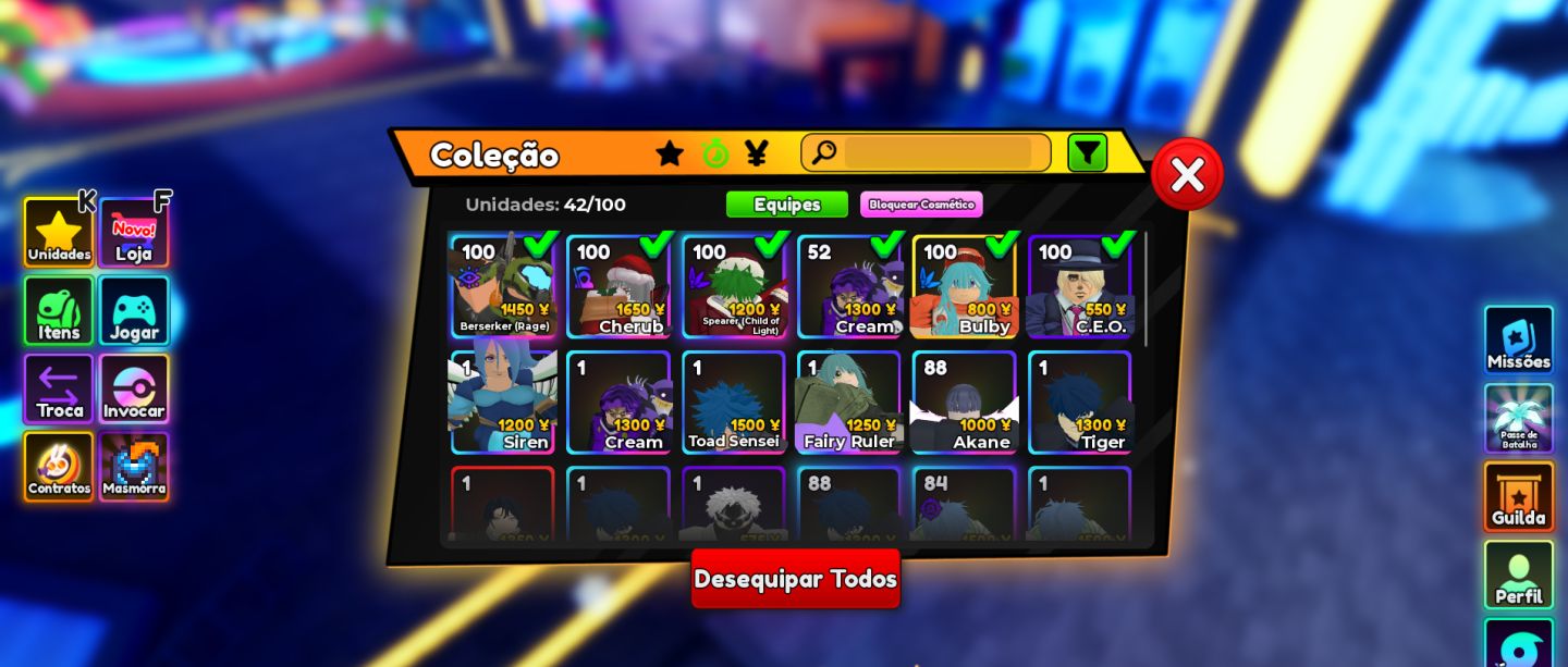 Conta Anime Adventures Lvl 94 (Preço Negociável!!)