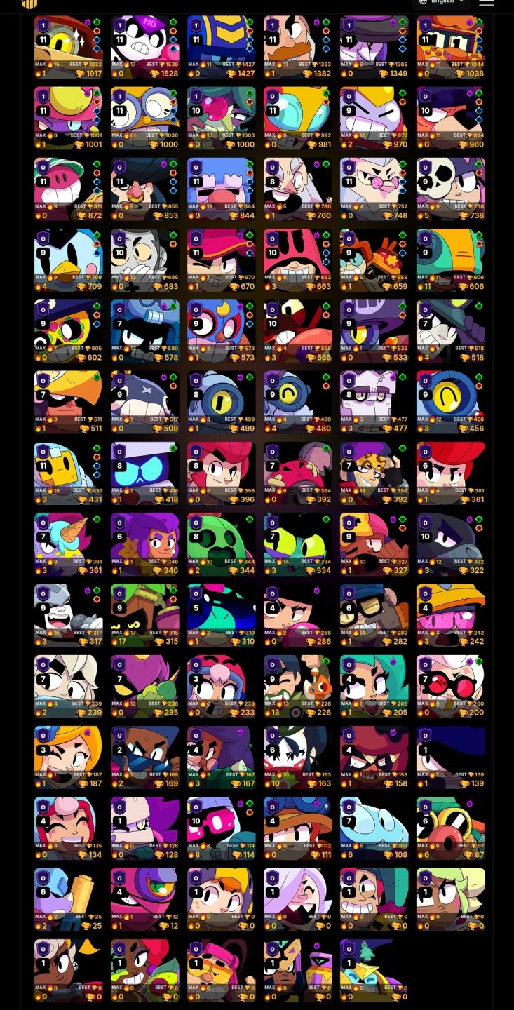 | Cromáticos | 40k+ troféus | 250 skins | Conta FULL acesso brawl stars