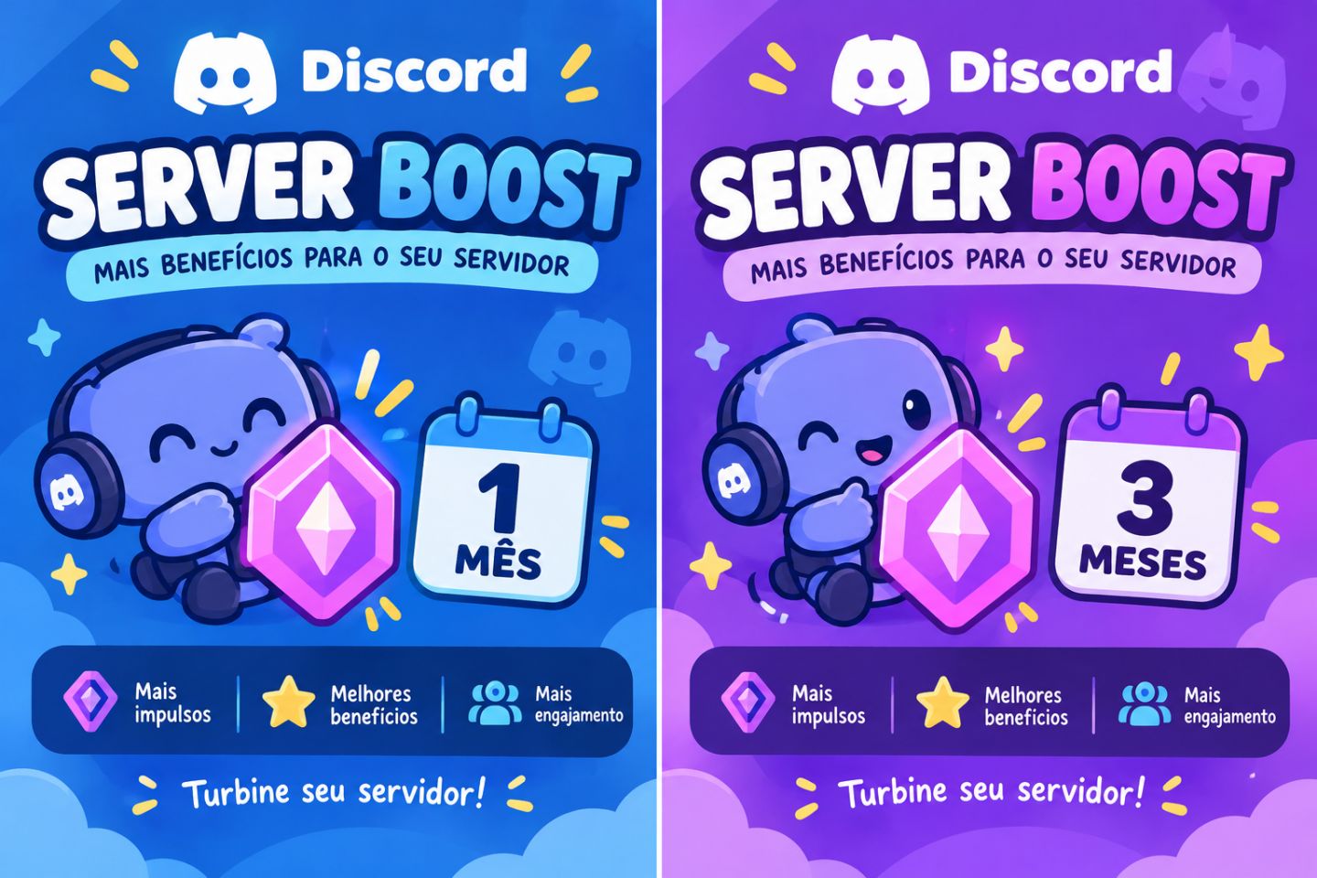Discord Server Boost 1 a 3 Meses | Impulsos para seu Servidor + Entrega Rápida