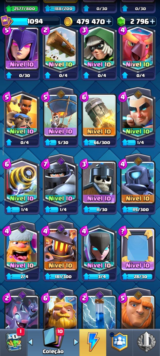 CLASH ROYALE | 6153 TROFÉUS | 114 CARTAS | 2796 GEMAS | 479K OURO | 3 EVOLUÇÃO
