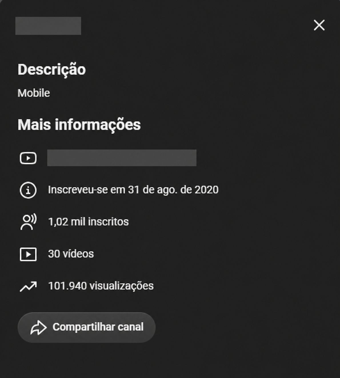 Canal Youtube com 1.000+ Inscritos e 100 Mil Visualizações - Preço negociável