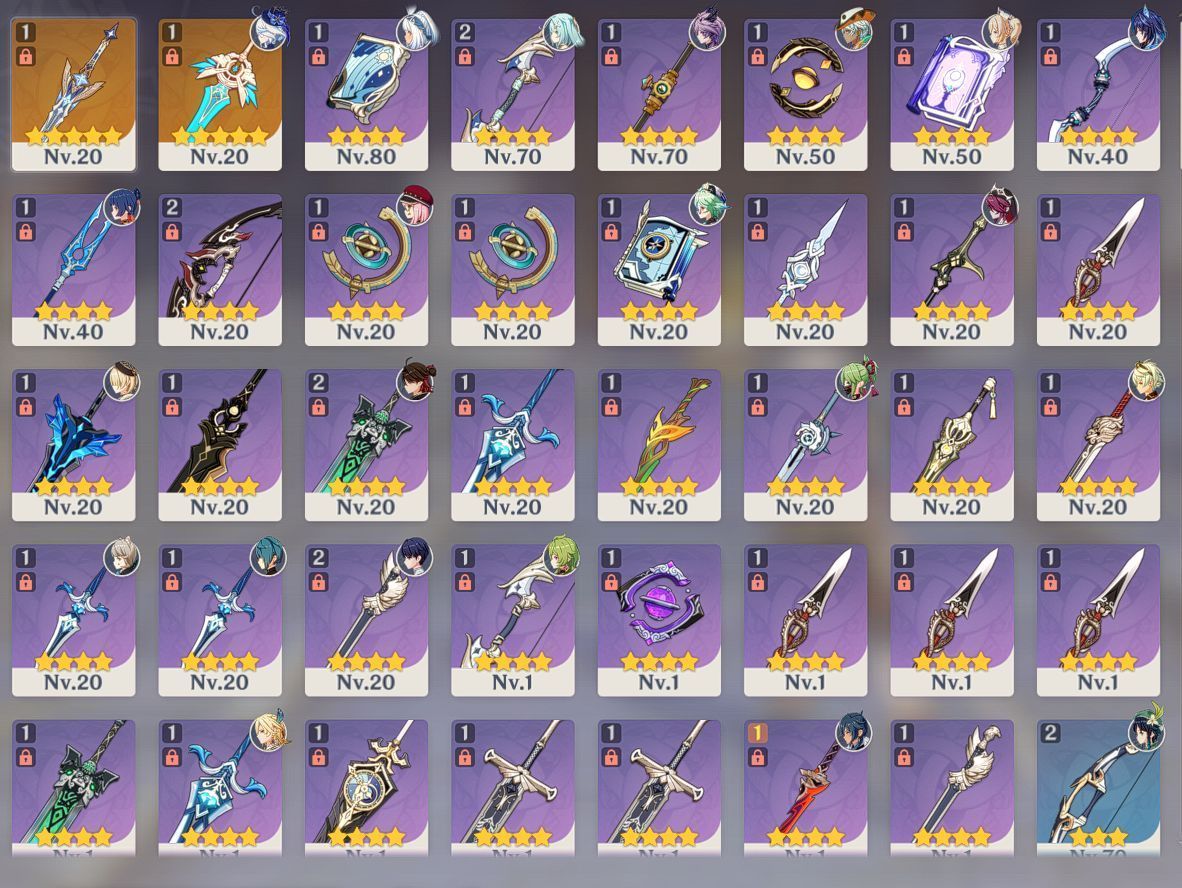 USERLIVRE AR55 VENTI / DURIN / INEFFA / FURINA / MUALANI / ESPADA CELESTIAL