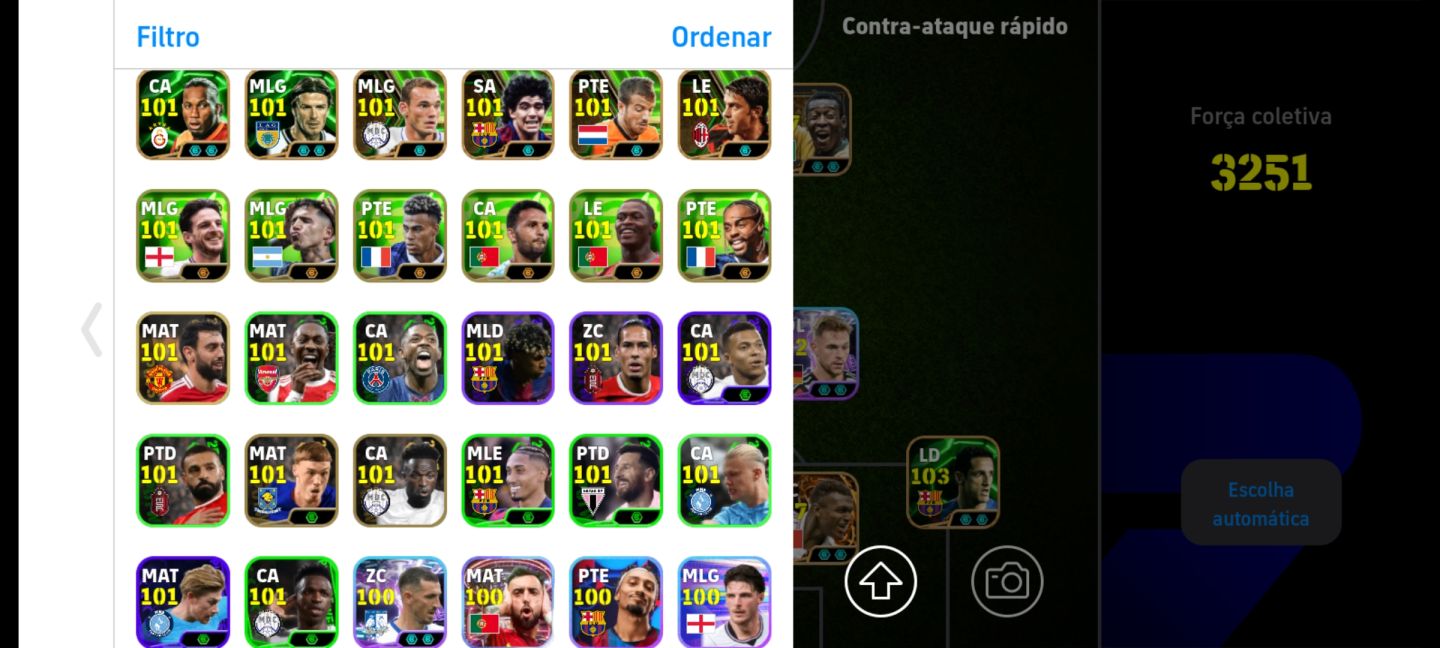 Conta Efootbal 3250 com Fichas Editadas, Suarez, Cruif, Pele e Outros