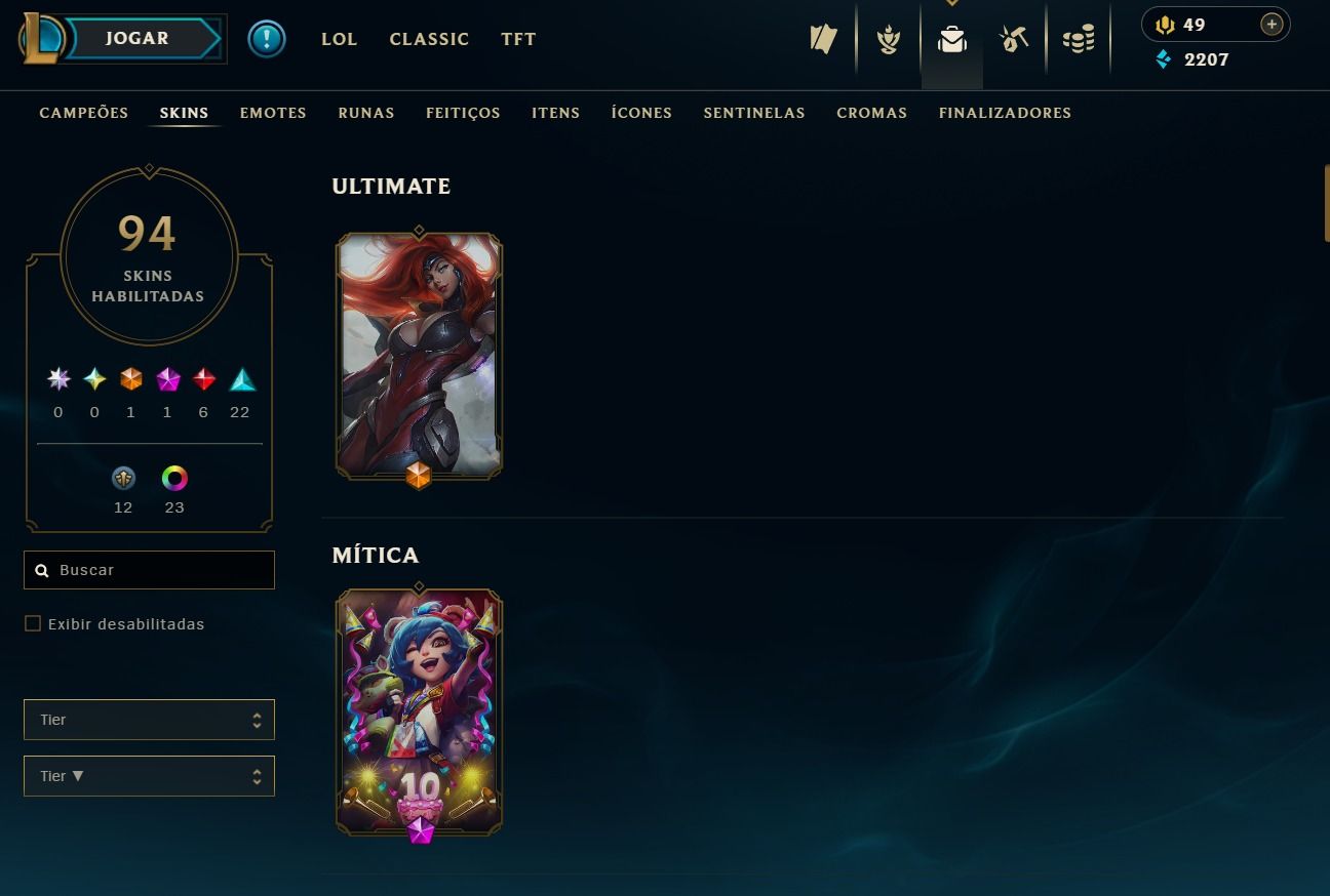 UPADA A MÃO - CONTA DE 2017 - 94 SKINS - LVL 117 - 107 CAMPEÕES - 20 CROMAS