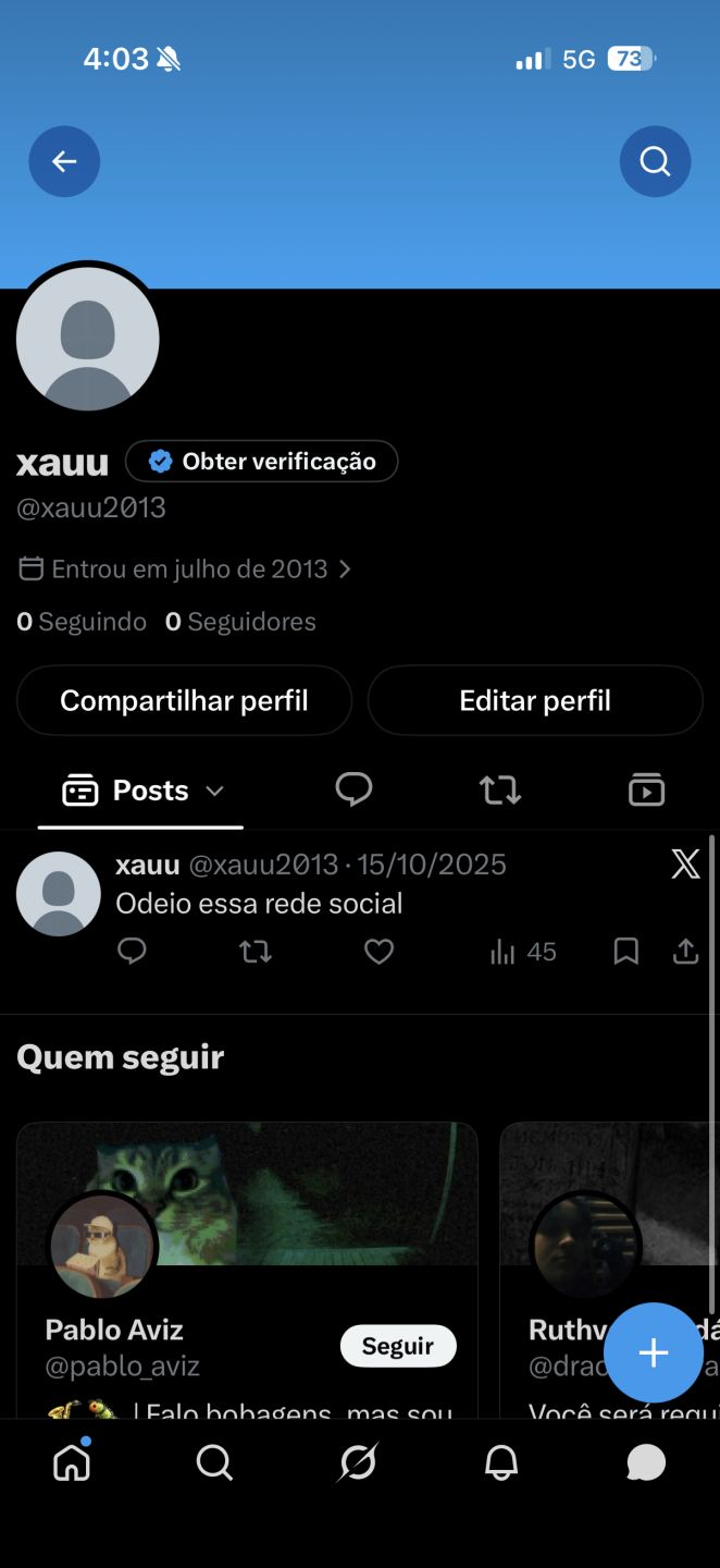 Conta twitter/x antiga