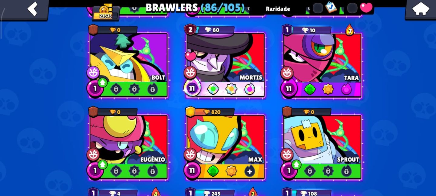 CONTA DE BRAWL STARS MUITO RARA COM 86 BRAWLERS E VARIAS SKINS