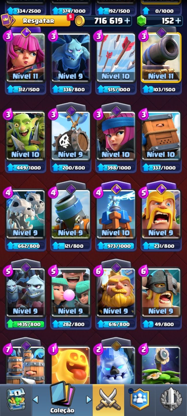 Conta Clash Royale | Arena 18 | 8 Evoluções | 716k Ouro