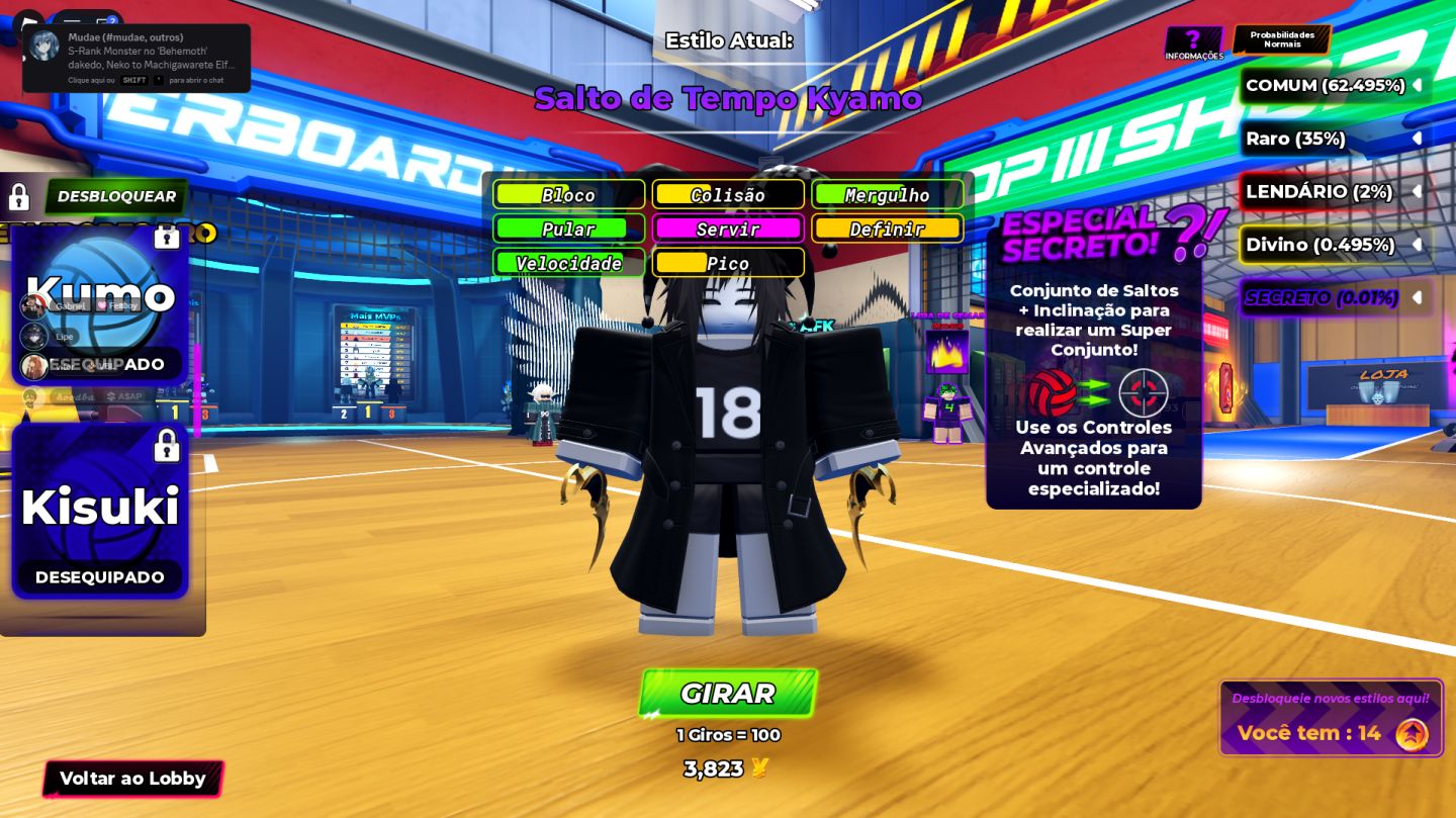 Conta de haikyuu legends com 5 secretos bons.