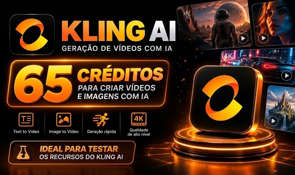 Kling AI 65 Créditos | Geração de Vídeos com IA