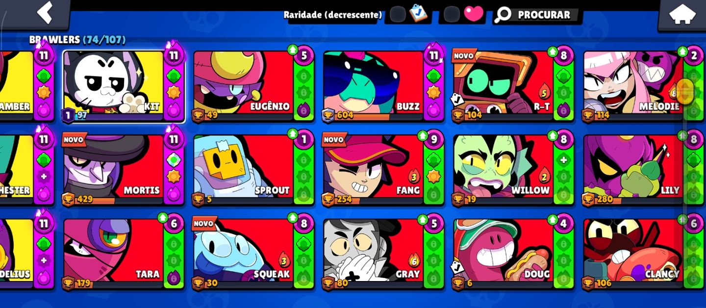 Conta Brawl Stars!! Tem 74 Brawlers Tem 13 Brawlers com Hipercarga