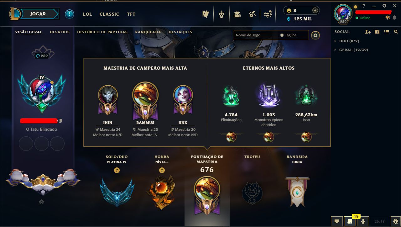 Conta Mono rammus com Rammus rei + Riven campeonato, Jinx fragmentada de arcane