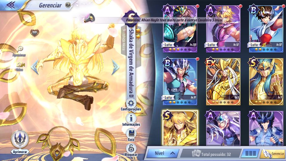 CONTAS REROLL !!! SERVIDOR NOVO (151)- Saint Seiya Awakening