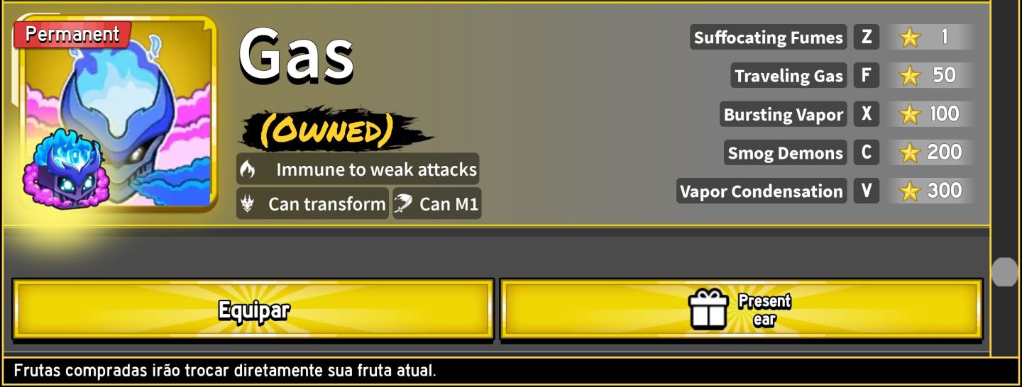 Conta com todas as Gamepass e 10 fruitas perm | Dragon, kitsune, portal etc...