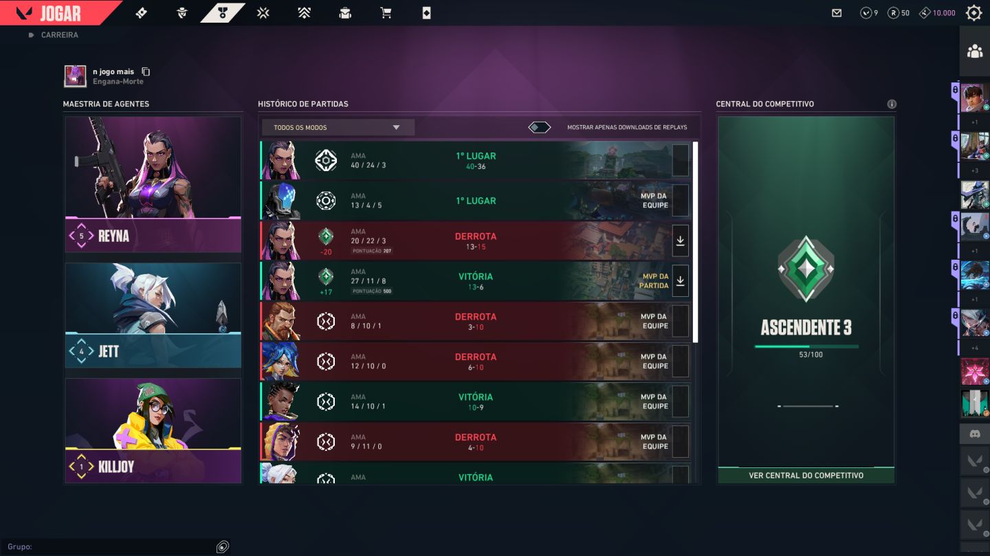 Conta peak imt, atual asc 3 com vairas skins