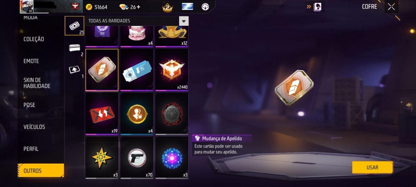 Free Fire (FF) - Conta com Evolutiva, Atributadas, Kakashi, etc.