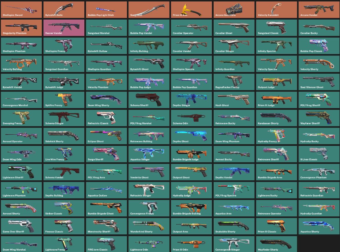 CONTA VALORANT 111 SKINS 7 FACA/SINGULARIDADE,SAQUEADORA,ARCANE/FULL ACESSO